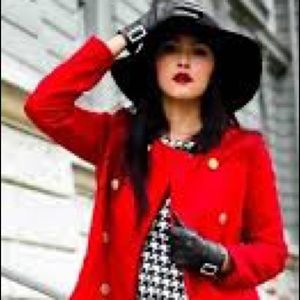 MANGO wool blended red coat